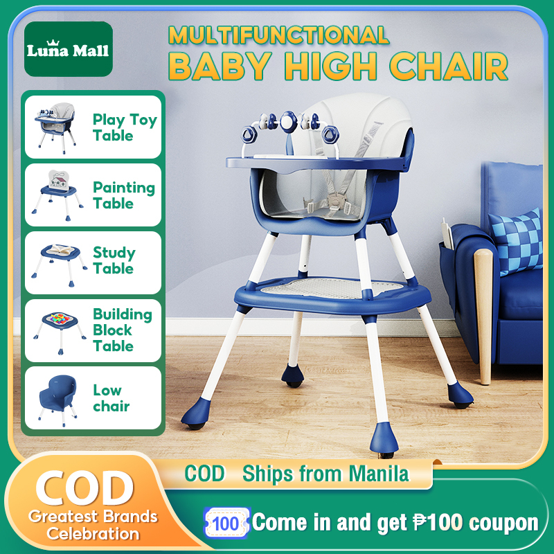 【Multifunctional】High Chair for Baby Foldable Baby Chair Adjustment