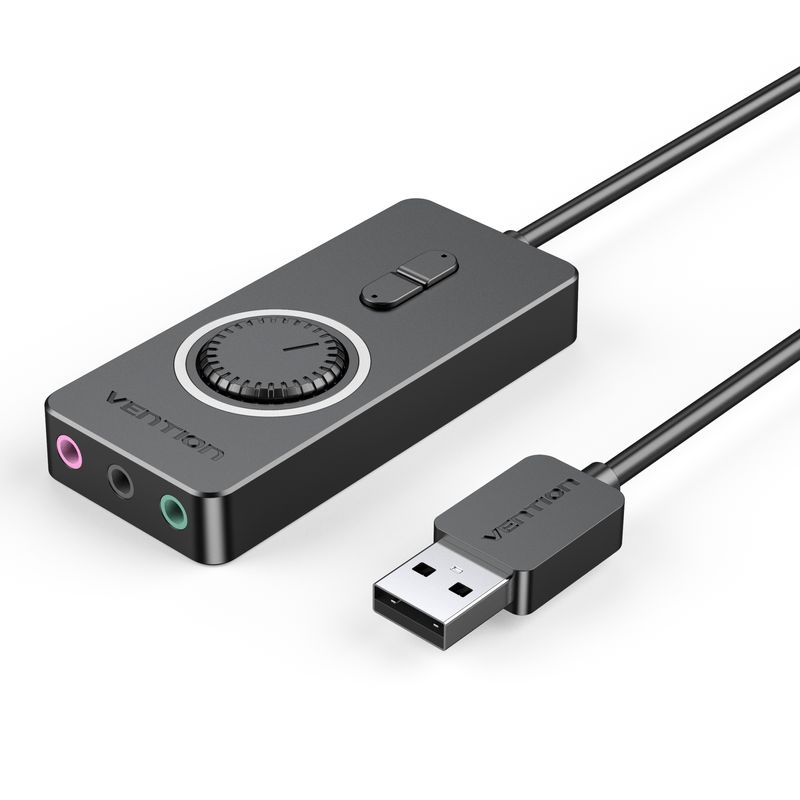 VENTION USB 2.0 EXTERNAL STEREO SOUND ADAPTER WITH VOLUME CONTROL .05M ...