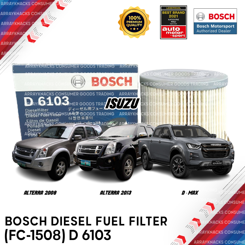 Bosch Fuel Filter D6103 for Isuzu Alterra, DMax Shopee Philippines