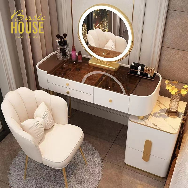 Dressing Table Glass Light Luxury Bedroom Simple Small Apartment
