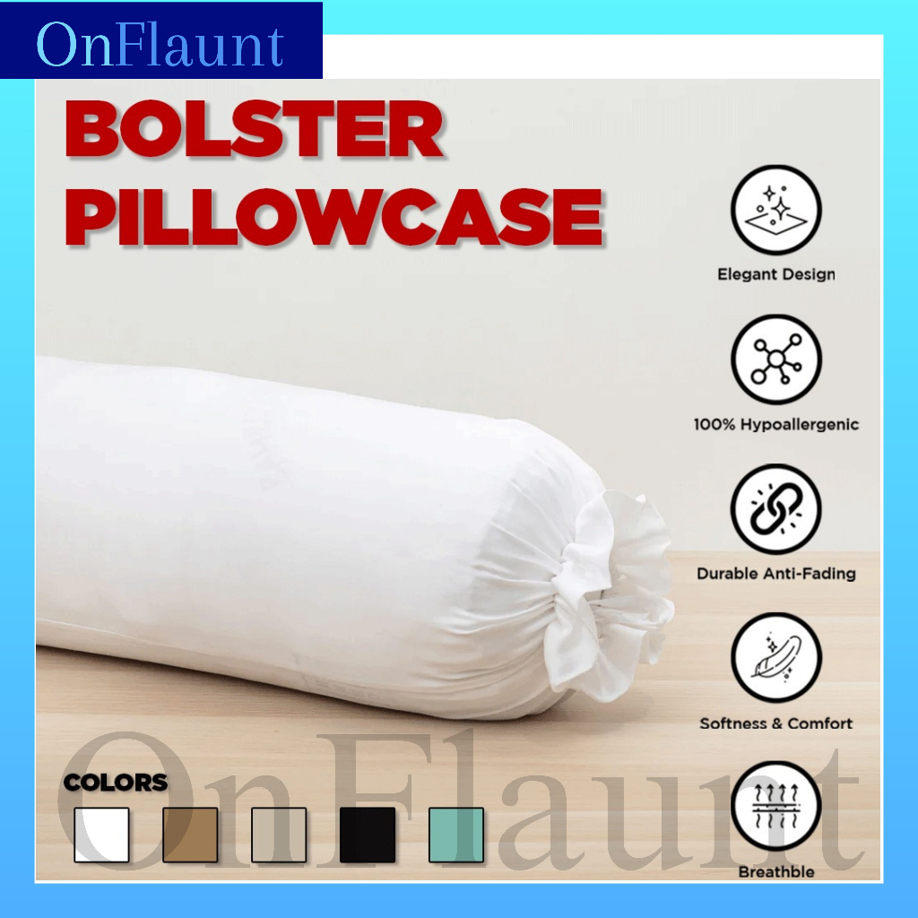 OnFlaunt Bolster Pillowcase Hotdog Plain Color "12×36" Round Pillow