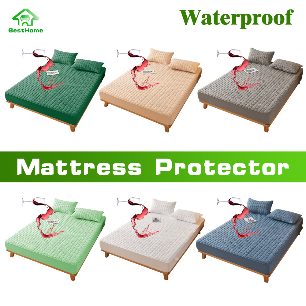 Fully Garterized Quilted Mattress Cover Waterproof Mattress Protector
