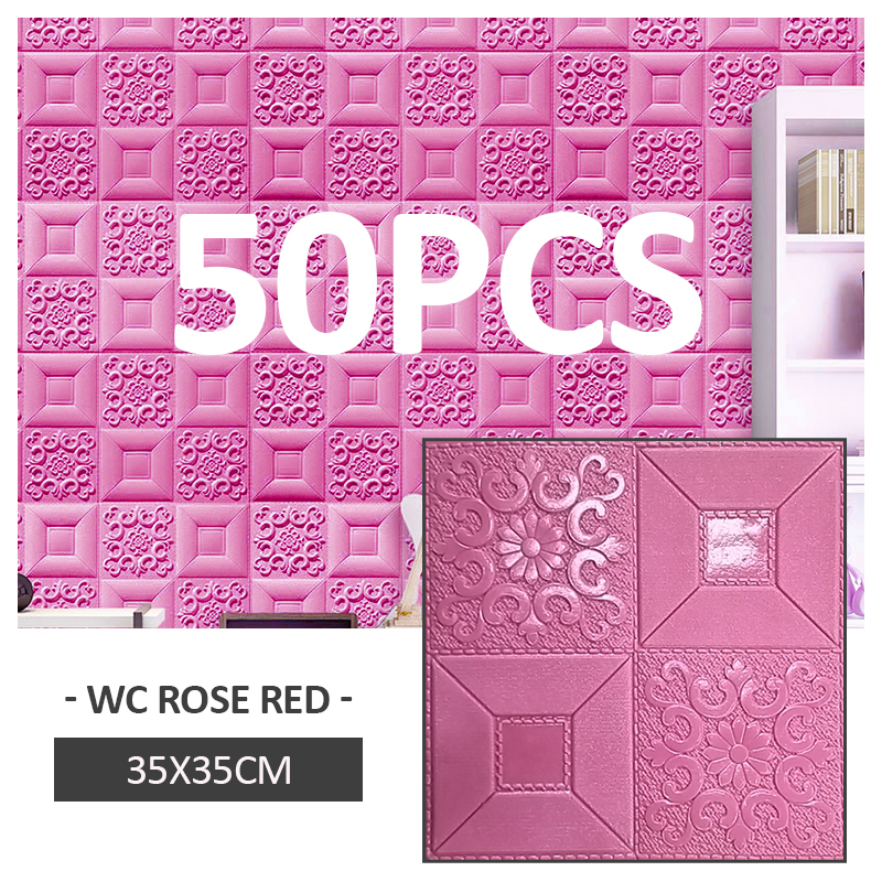 50pcs 3D wall paper sticker 35cm*38cm water proof room decoration