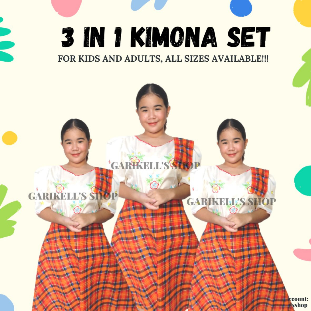 3 In 1 Kimona Set For Linggo Ng Wika School Programs Events (for Kids 