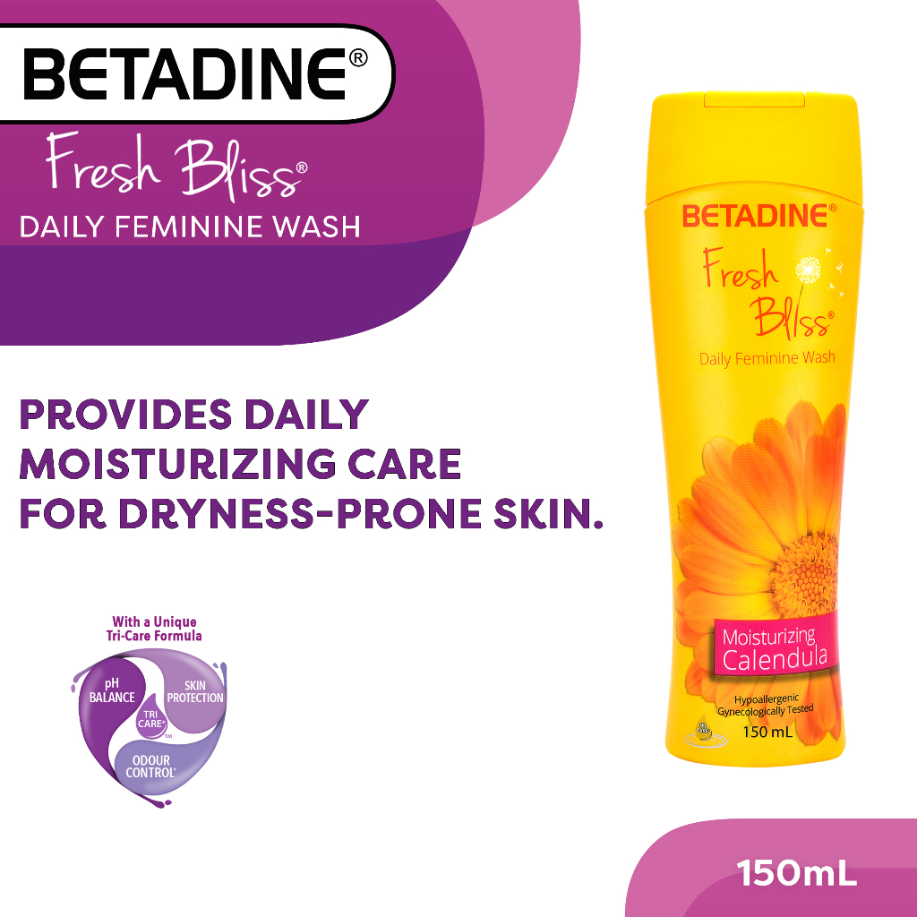 BETADINE Fresh Bliss Daily Feminine Wash Moisturizing Calendula 150mL