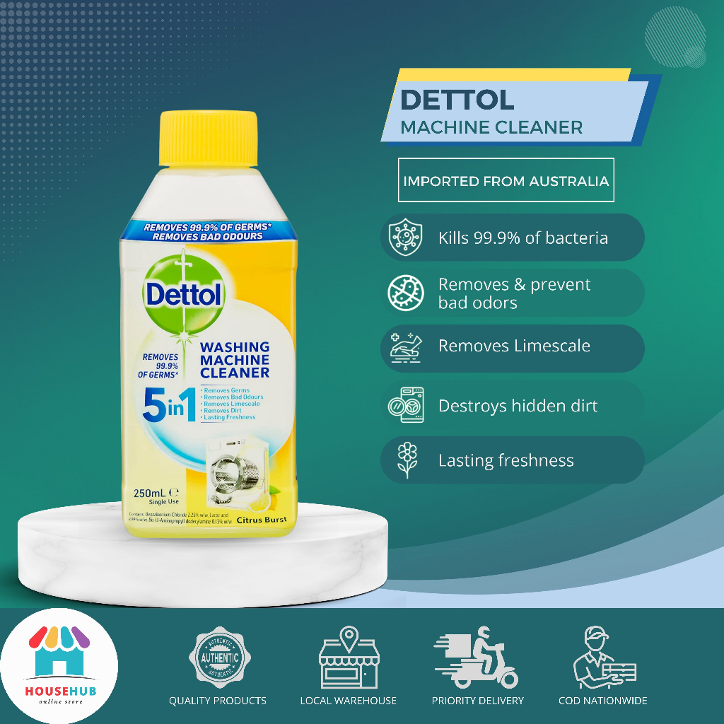 Dettol Washing Machine Cleaner, Citrus Burst (250mL) Shopee Philippines