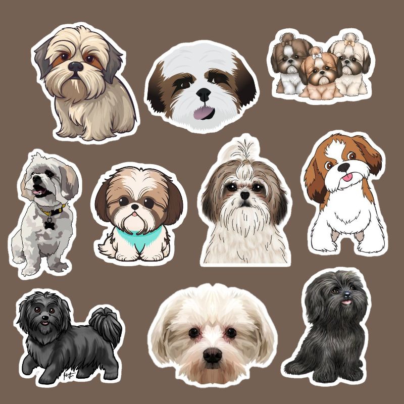 Shih Tzu Stickers | Vinyl Matte Laminated Waterproof and Scratchproof ...