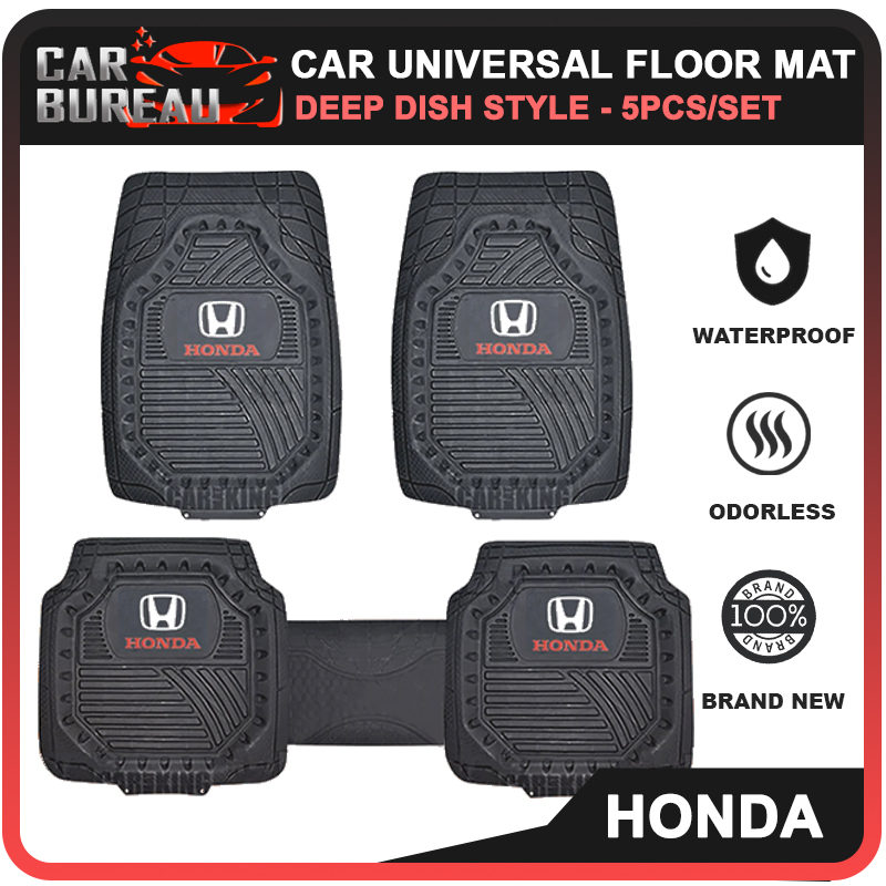 Honda Heavy Duty Universal Car Floor Mat Deep Dish Carmatking Pcs Set Black Udd