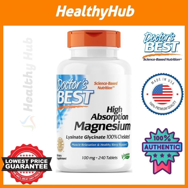 Magnesium Glycinate, Doctor's Best High Asborption Magnesium Glycinate