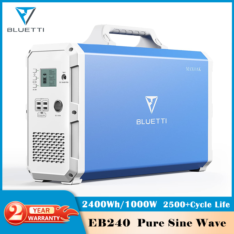 Bluetti EB240 2400Wh/1000W Portable Power Station Solar Generator for