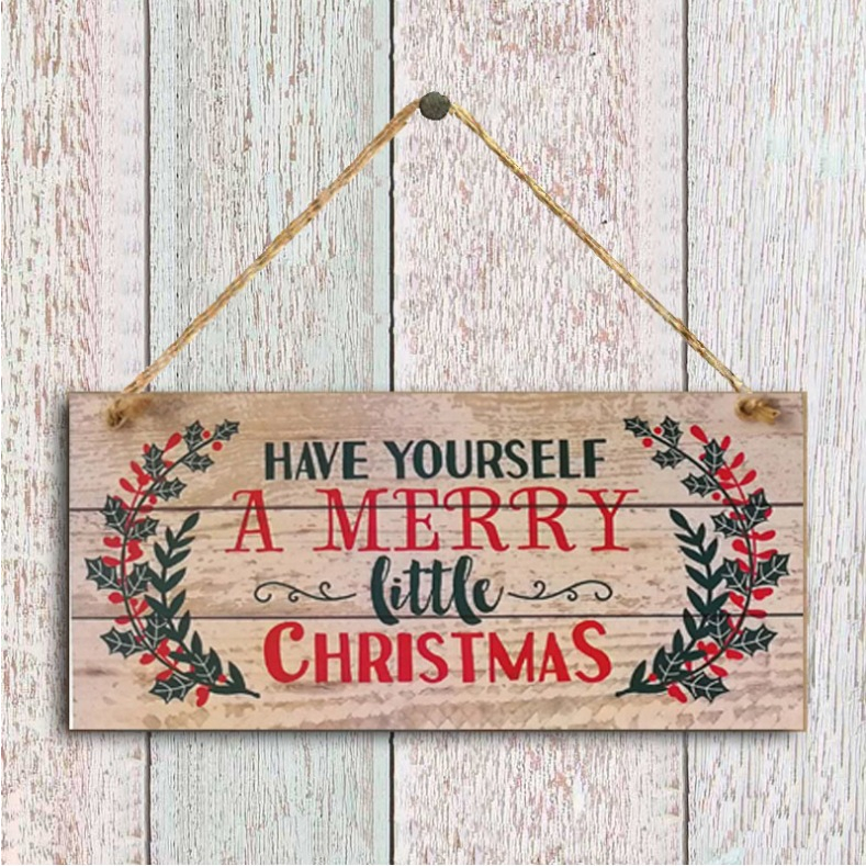 Christmas Wooden Door Hanging Board Christmas Door Decoration Wooden