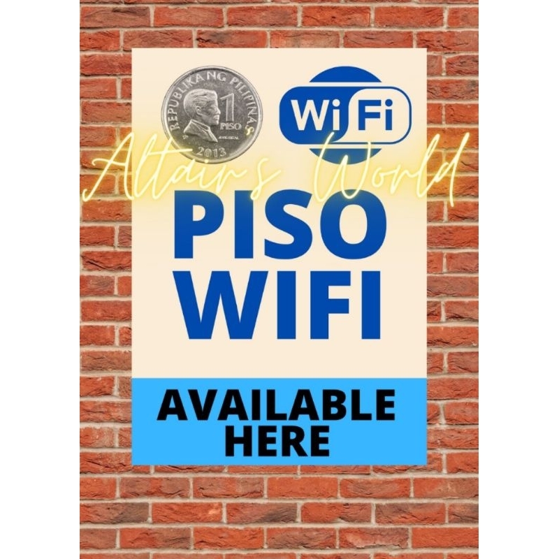 Aw Pisonet Signage Piso Wifi Signage Stickers Piso Wifi Sign Piso