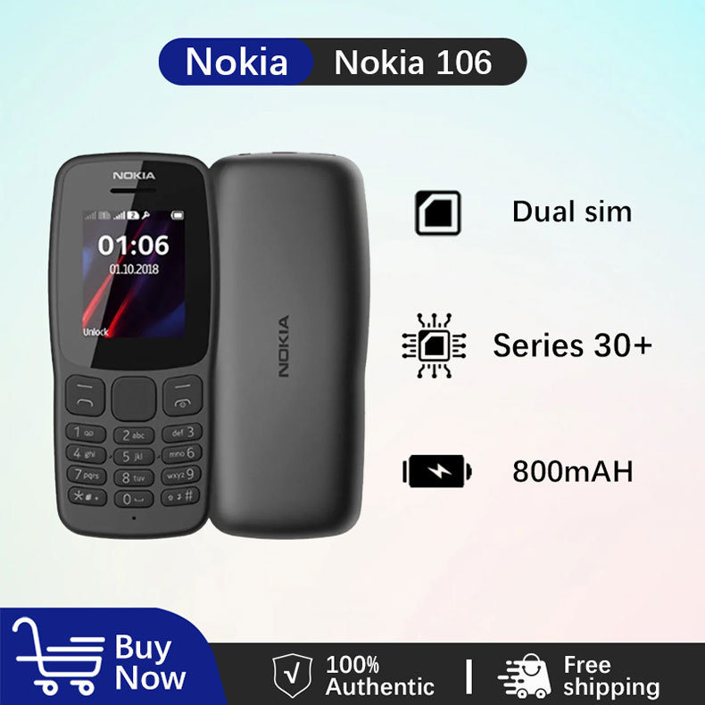 Nokia 106 Keypad Basic Phone Dual SIM Cellphone Feature Phone | Shopee ...