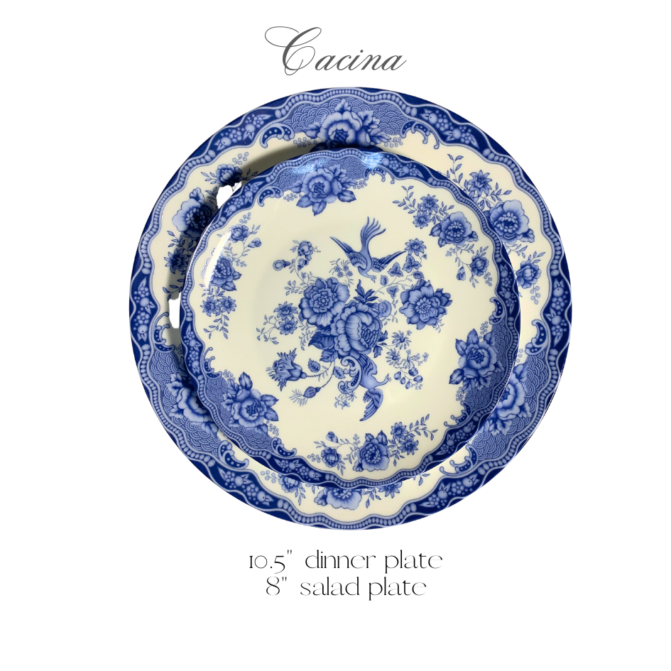 SET OF 2 BONE CHINA PLATES LUXURY CERAMIC/PORCELAIN DINNER AND SALAD