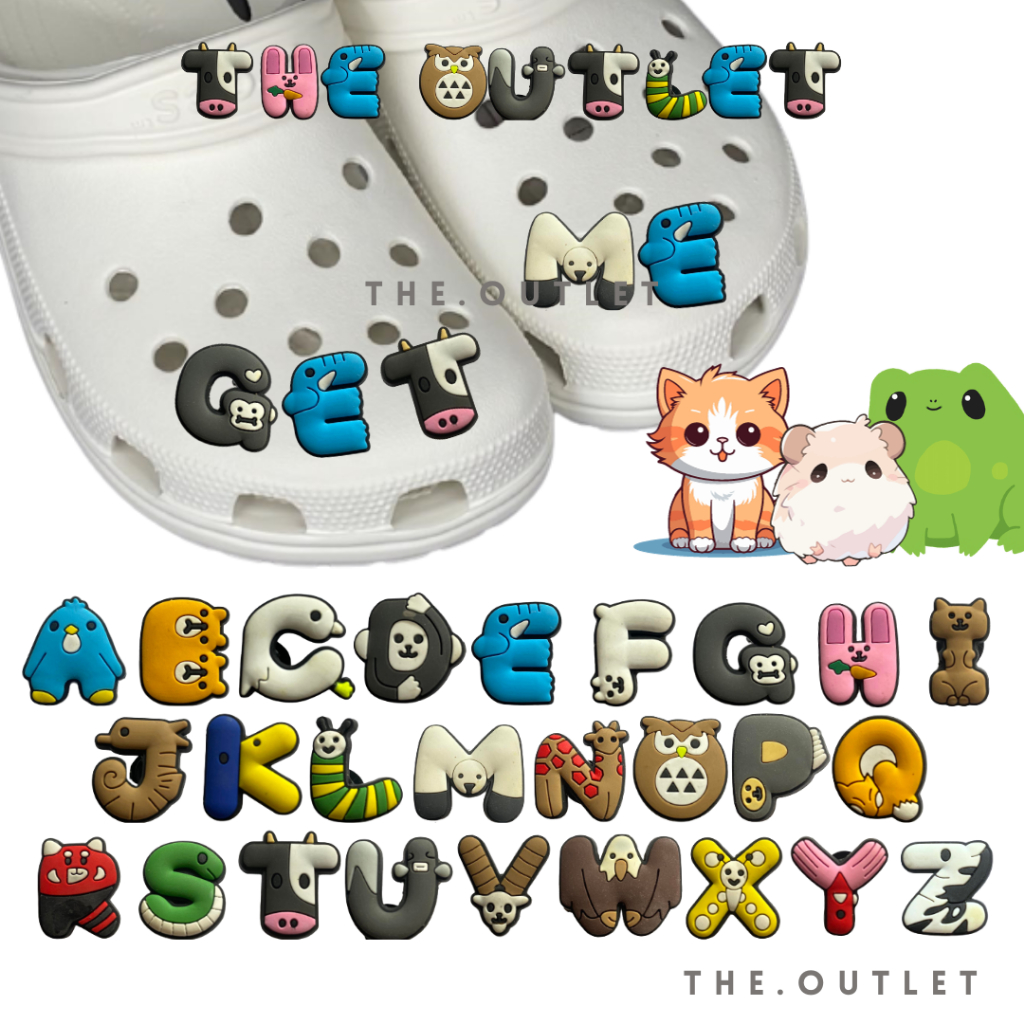 CROCS CLOGS JIBBITZ ACCESSORY CUTE ANIMAL ALPHABET AZ (CROCS NOT