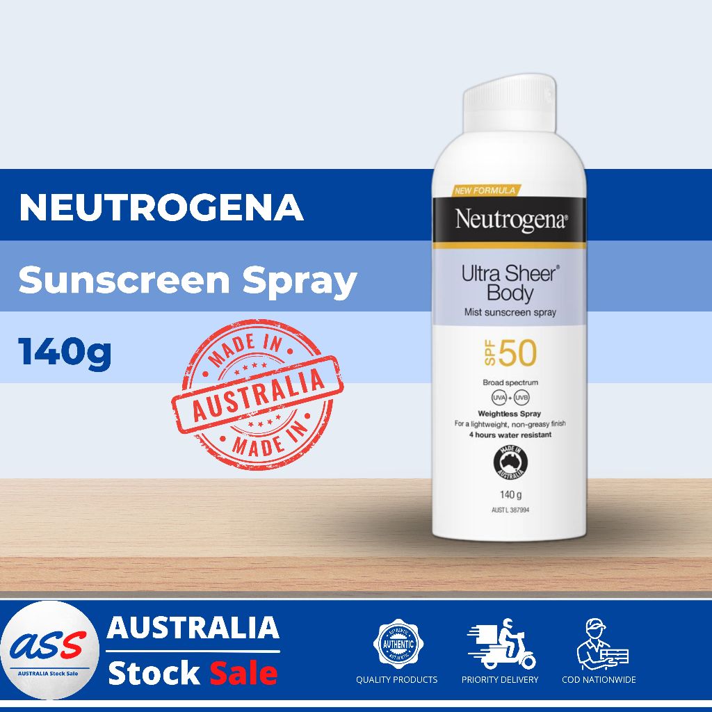 Neutrogena Ultra Sheer Body Mist Sunscreen Spray SPF50 (140g) Shopee