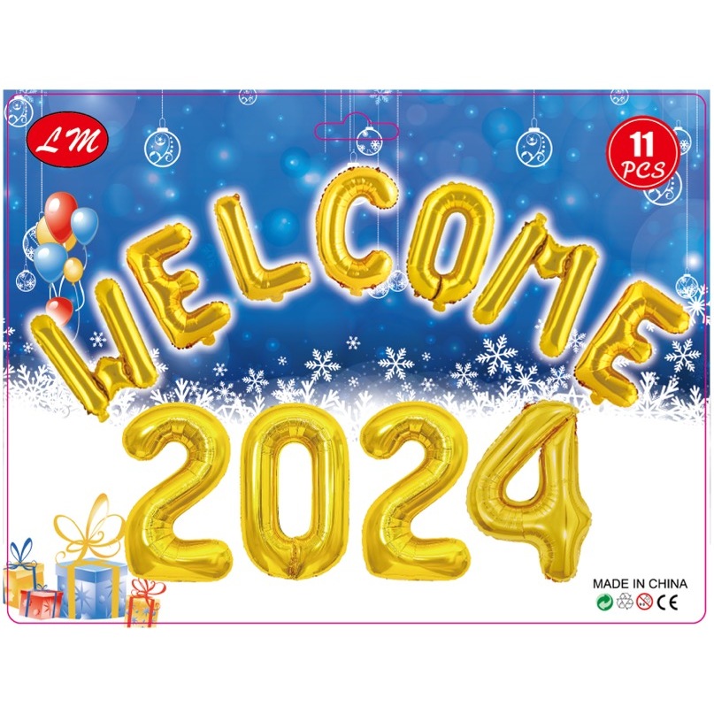 Welcome 2024 Foil Set 16inches Gold Balloon Set New Year Party   Ph 11134207 7r98s Lm42ust8h28f1e