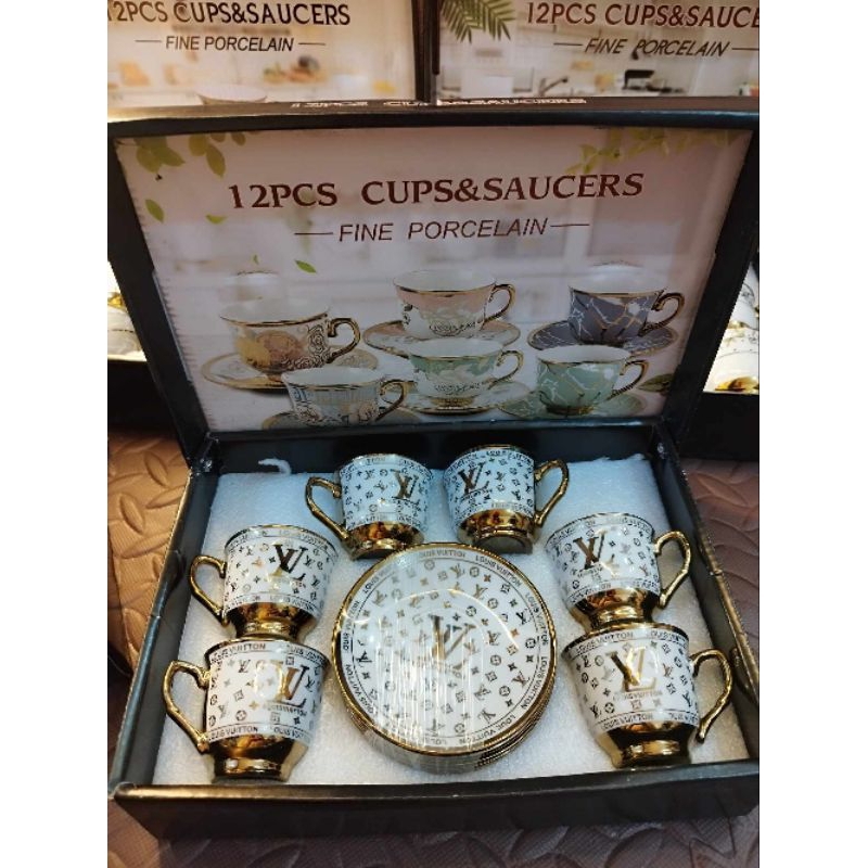 ONE SET 12pcs CUP & SAUCER 5.7cmx6.5 cm | Shopee Philippines