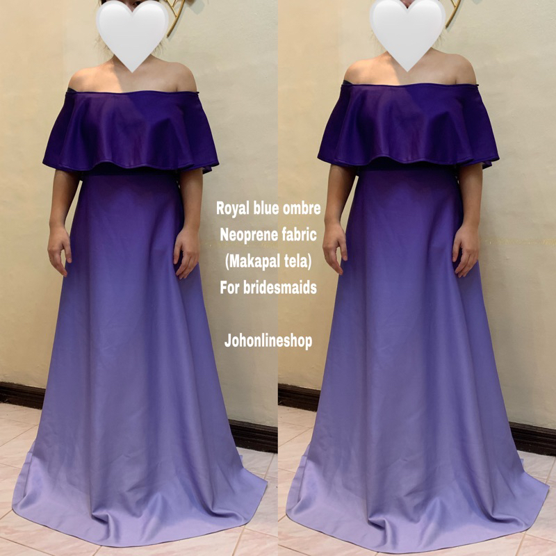 Off Shoulder Neoprene Ombre Gown For Bridesmaids And Casual Shopee Philippines 6274