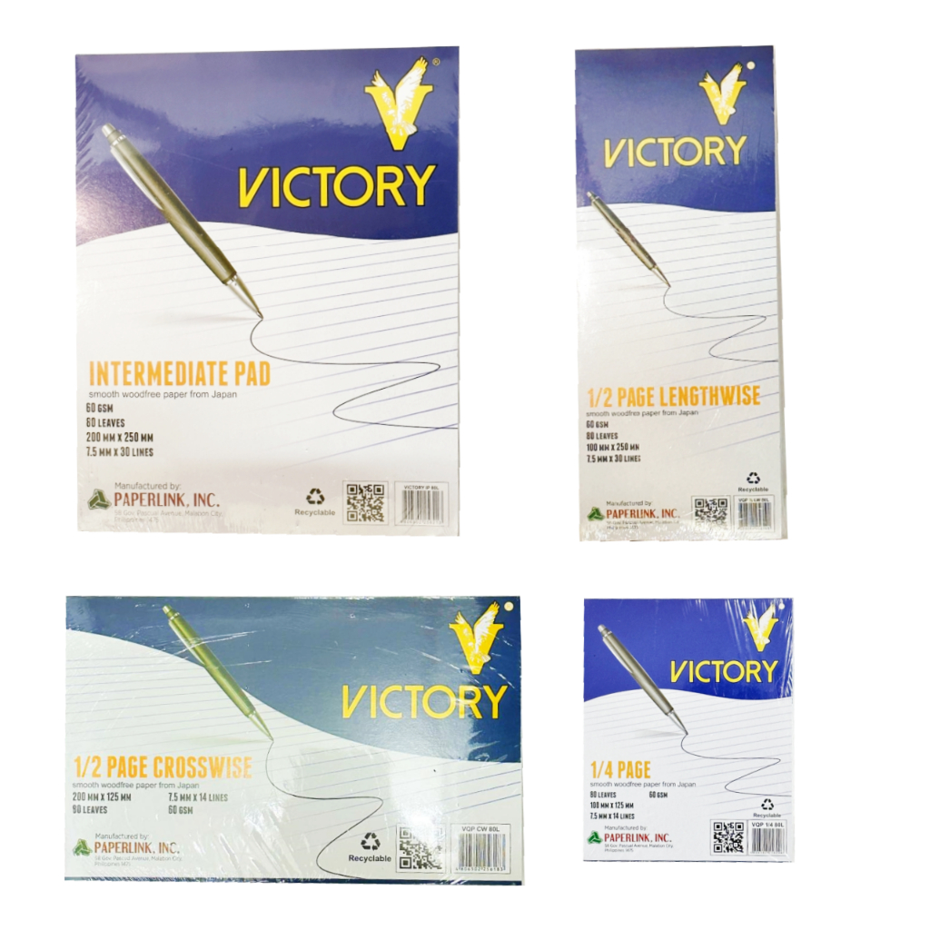 10pads Victory Intermediate Pad Paper crosswise lengthwise 1/4page ...