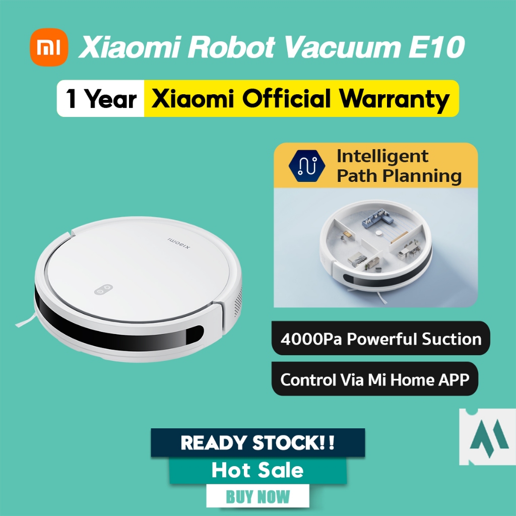 Xiaomi Robot Vacuum E10 4000 Pa Powerful Suction Multiple Sensors Voice