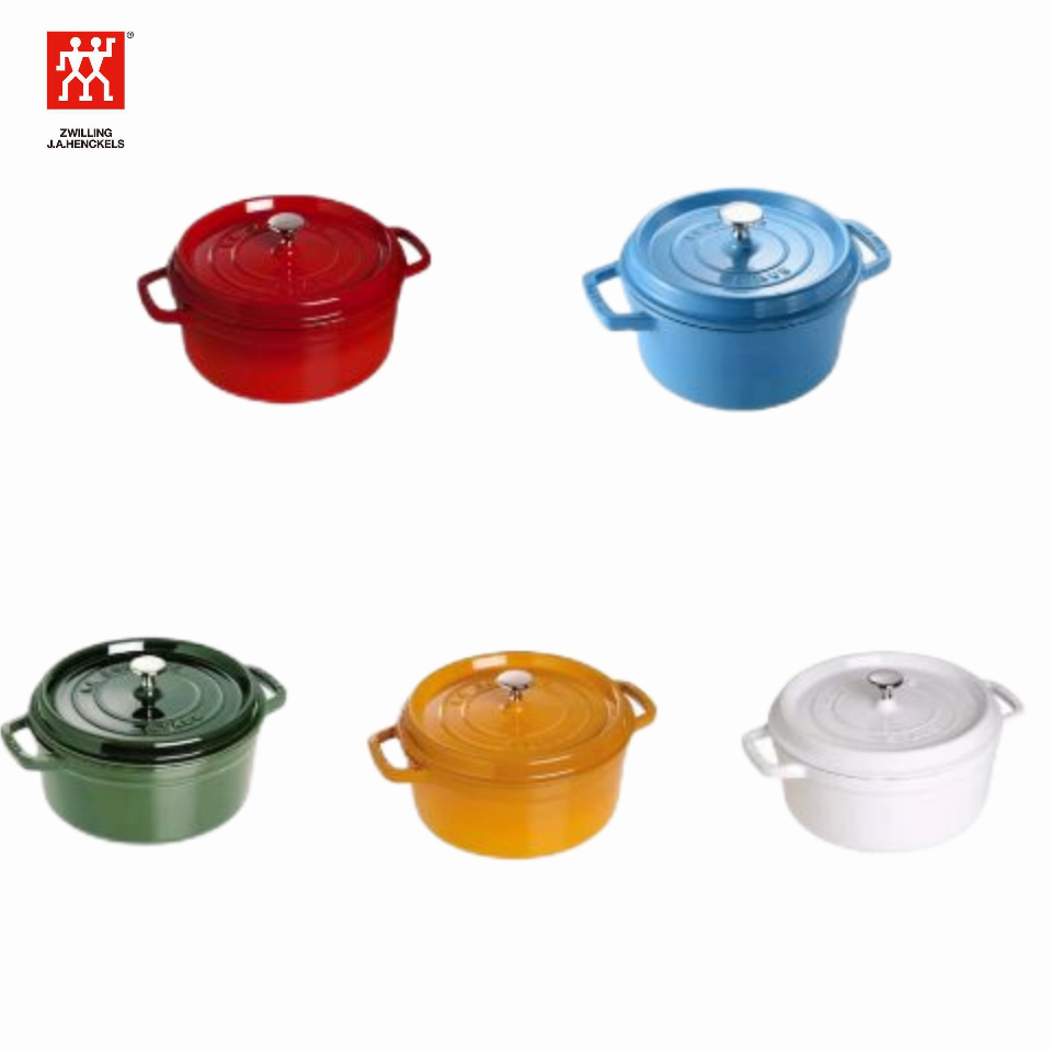 Zwilling staub enamel cast iron pot 24cm round twoear multipurpose