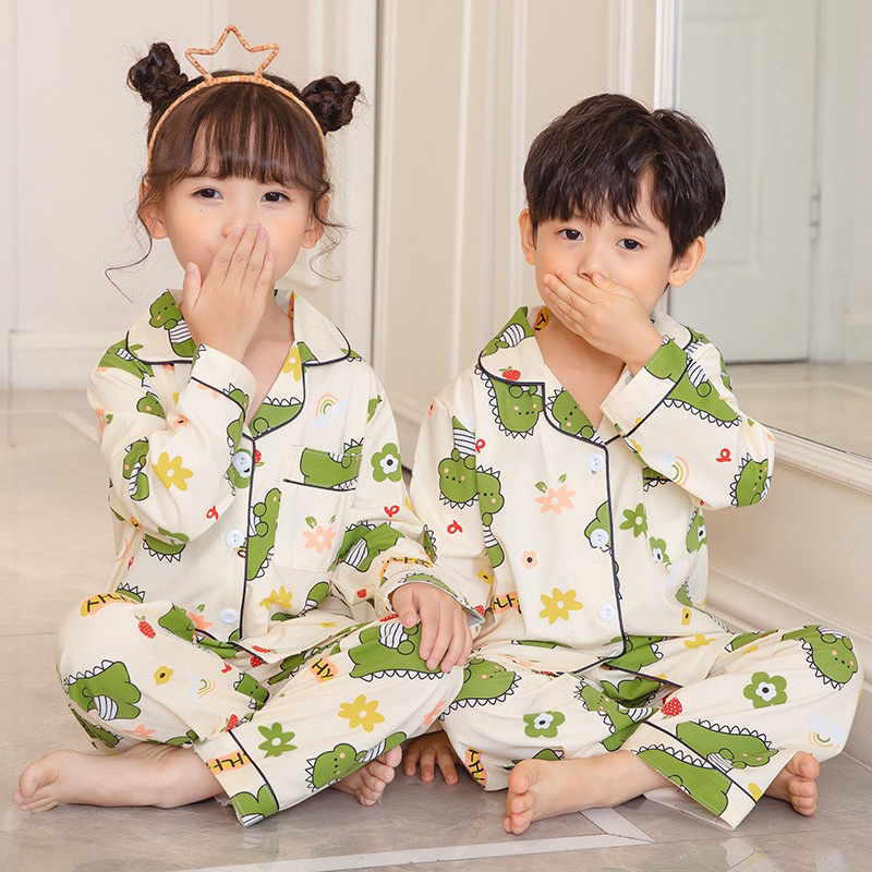 #CAND Kids Cute Cartoon Longsleeves Pajama Terno Sleepwear | Shopee ...
