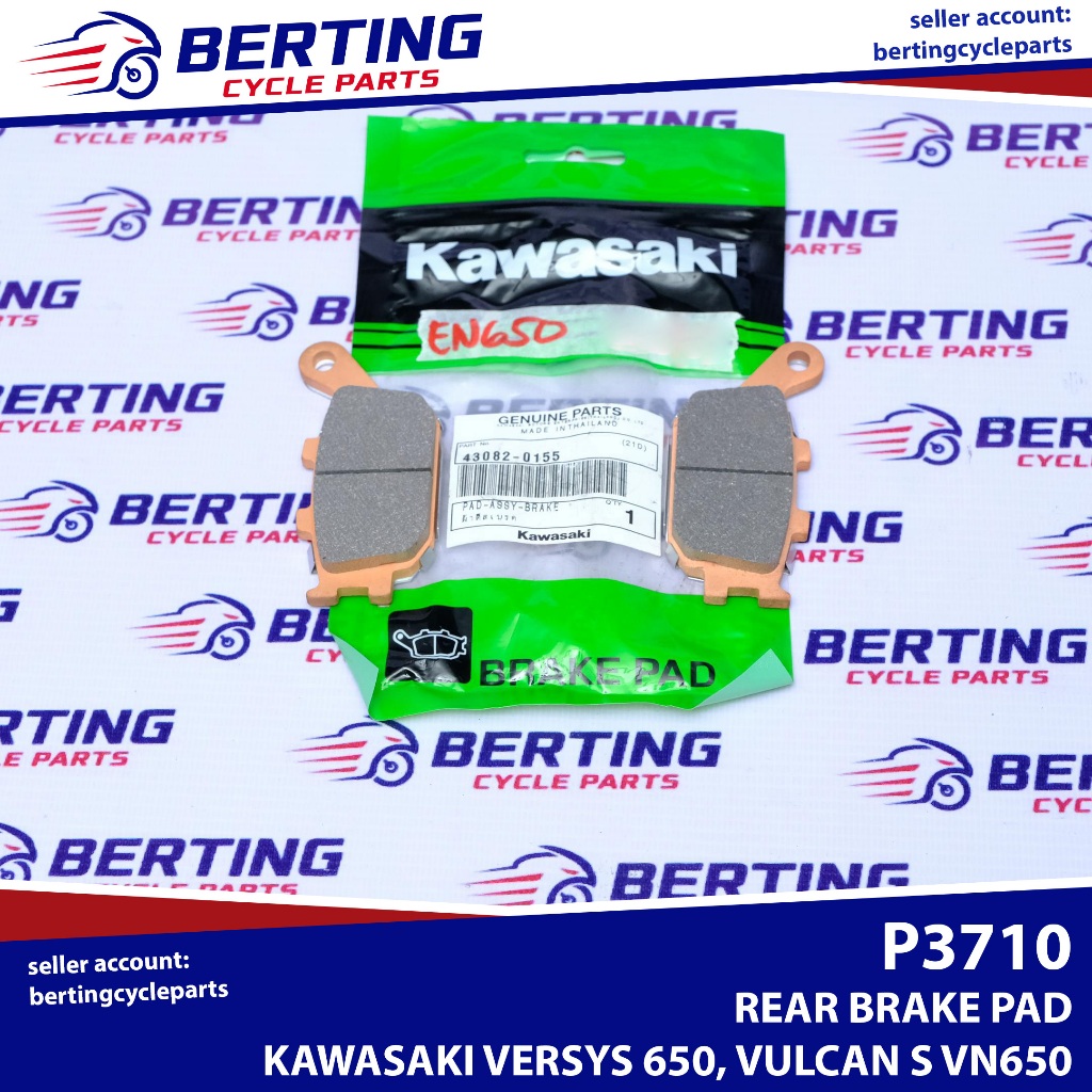 Rear Brake Pad Kawasaki Versys 650 Vulcan S Vn650 Genuine 43082 0155 Check Description Shopee 8849