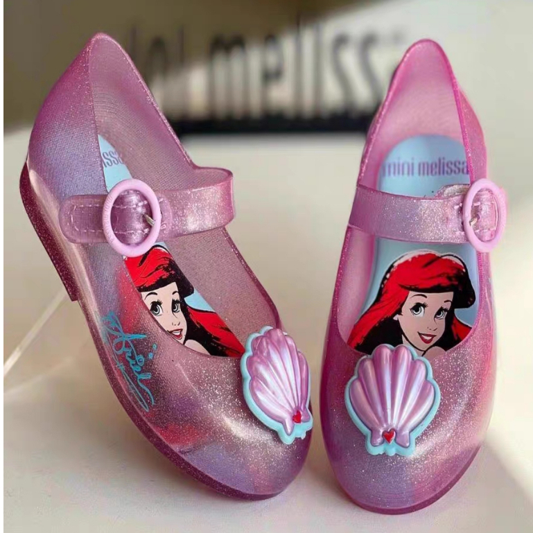 Melissa Frozen Elsa bow Mermaid Girl's Jelly shoes with box OEM