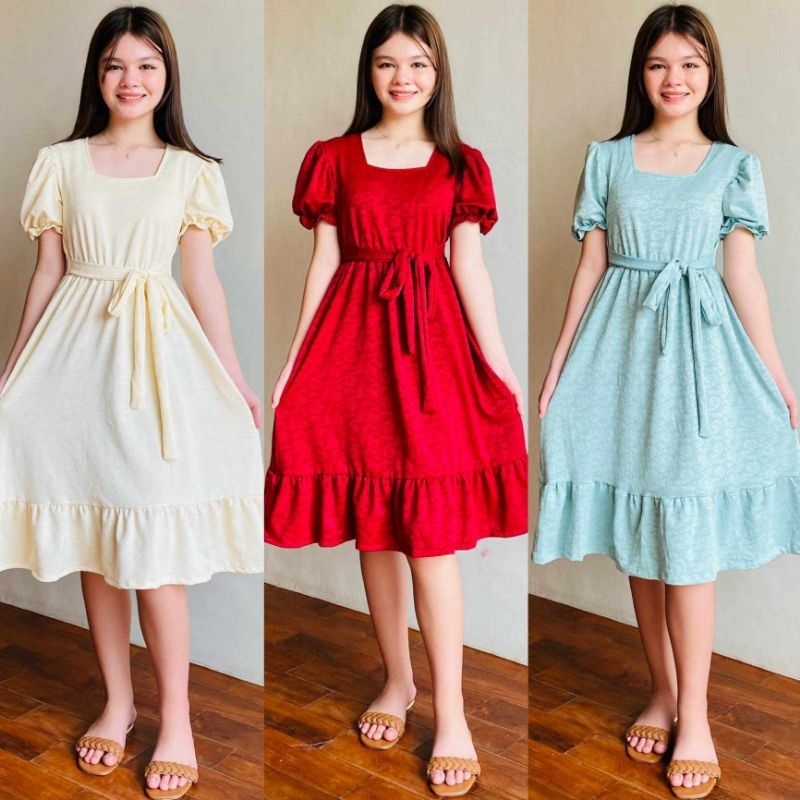 EMBOSSED PRETEENS/KIDS FORMAL PUFF DRESS FITS 11-14 YEARS OLD | Shopee ...