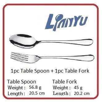 LIANYU Large Serving Spoons And Forks Set Of 12, Stainless Steel Buffet Catering Dinner Party Slotted Serving Spoon Fork 9 8 Inch Mirror Finished Dishwasher Safe - View #3