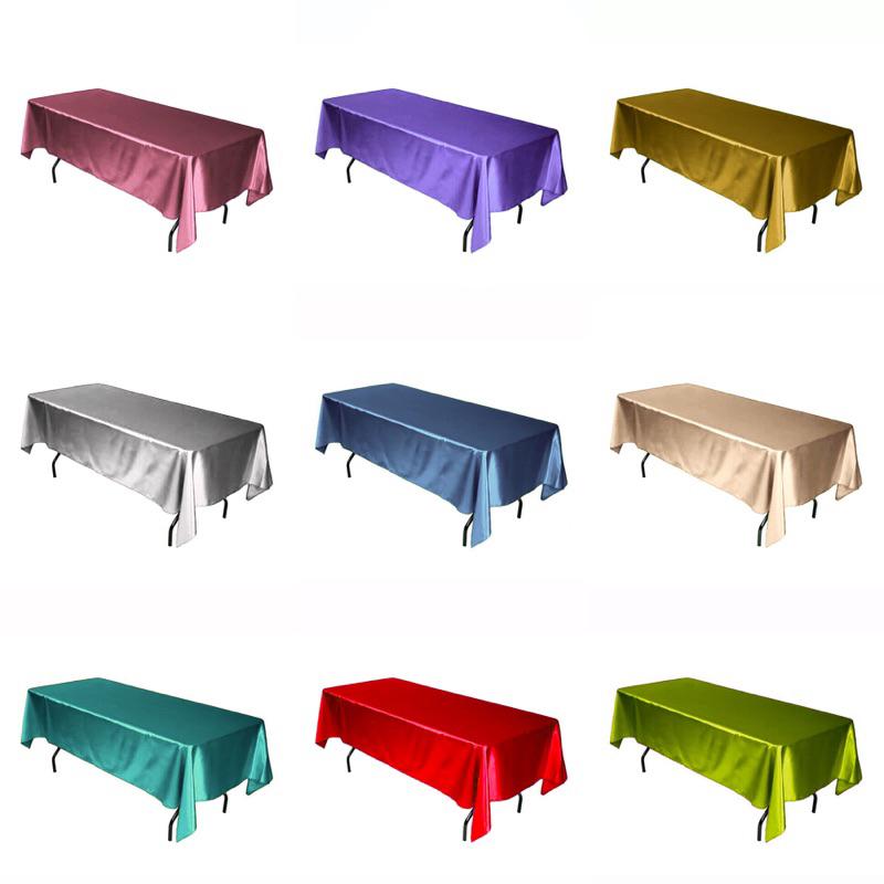 TABLE CLOTH SILK Folding Table Cloth Shiny Satin Shopee Philippines