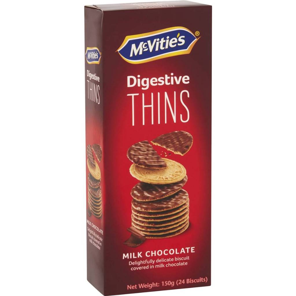 Mcvitie's Milk Chocolate Digestive Thins 150g expiry 04/12//2024