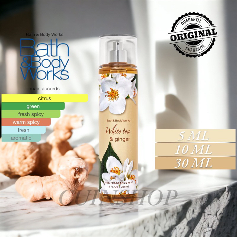 3ml 5ml White Tea & Ginger Bath & Body Works Original (REFILL