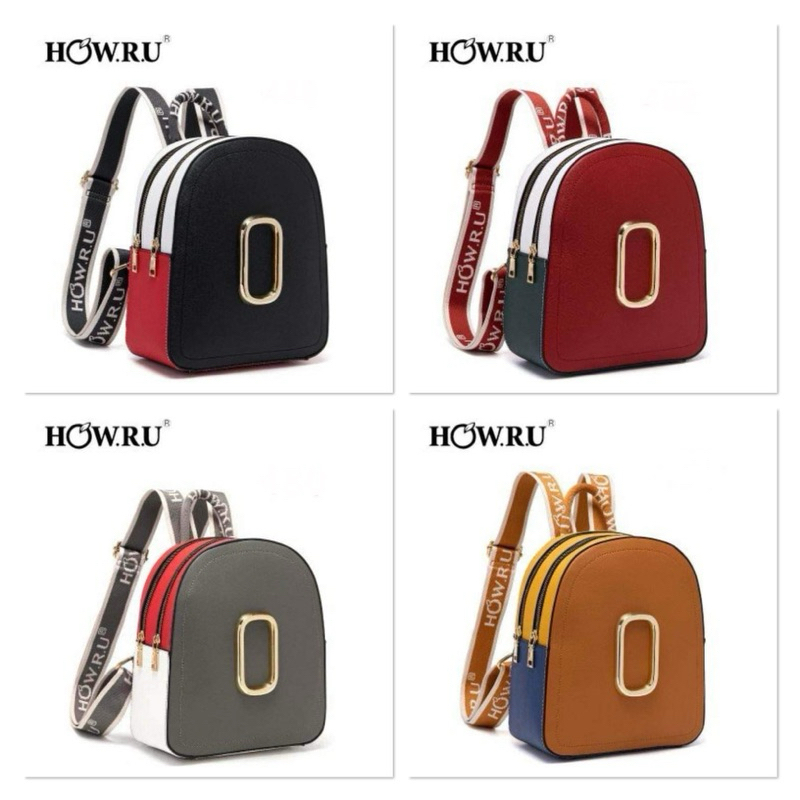 How R U Bags TriColor Leather Backpack ORIGINAL (New Arrival