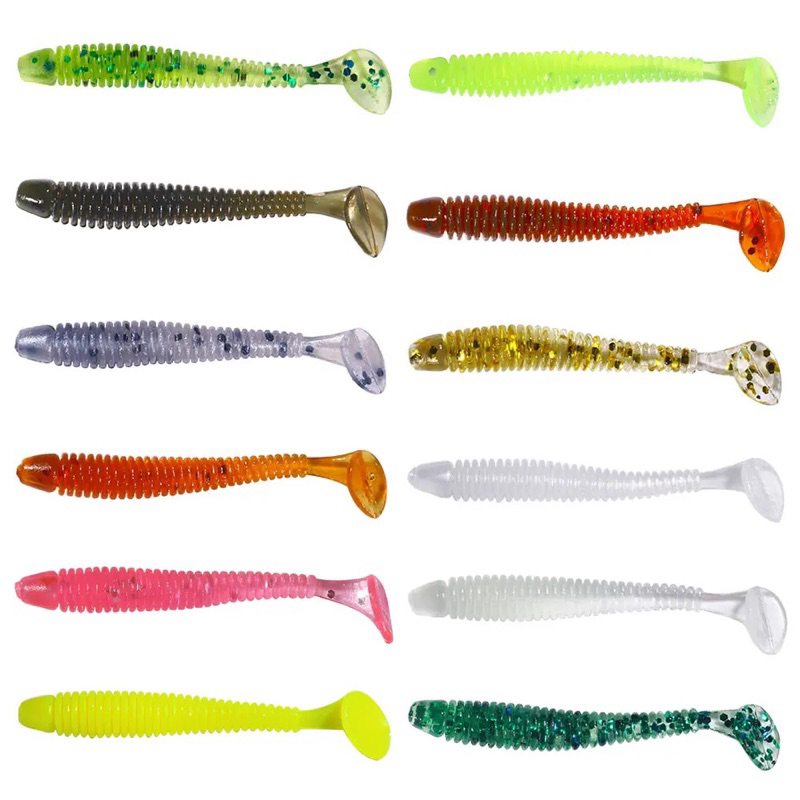 Paddle tail 10pcs/lot 5cm 0.7g Soft Bait Fishing Lure Jig Wobbler Soft ...