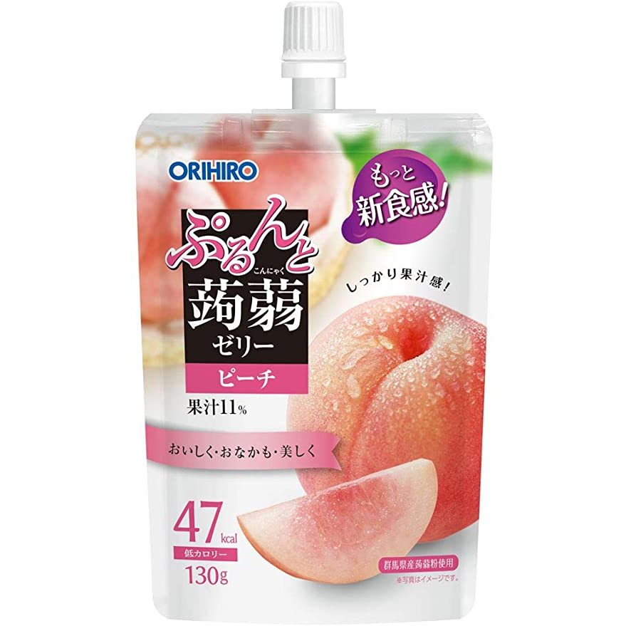 ORIHIRO Purun to Konnyaku Jelly Peach Jelly Drink 130g x 8 bags Direct