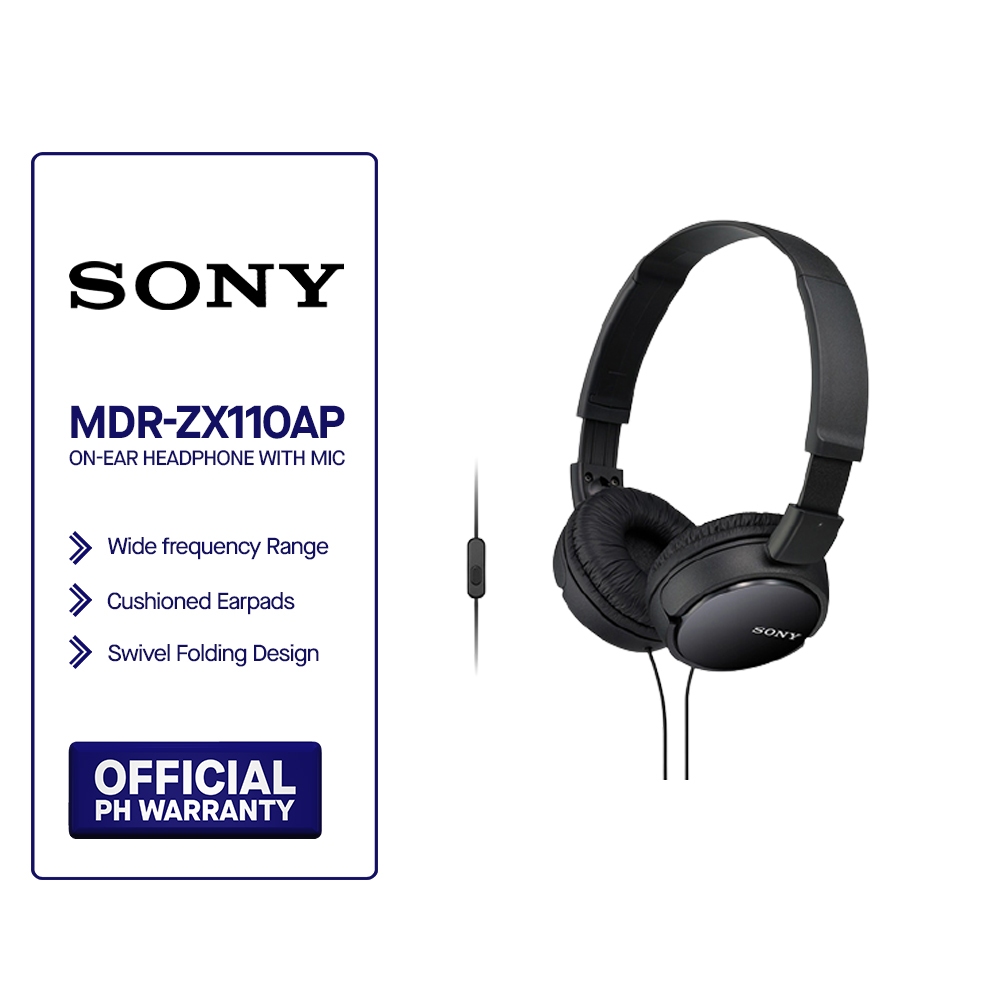 Sony MDR ZX110AP Sony MDR ZX110AP Sony Headphones On Ear Headphone With Mic Shopee Philippines