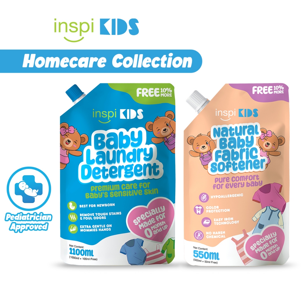 Inspi Kids Laundry Wash Liquid Detergent & Fabric Softner Refill Set