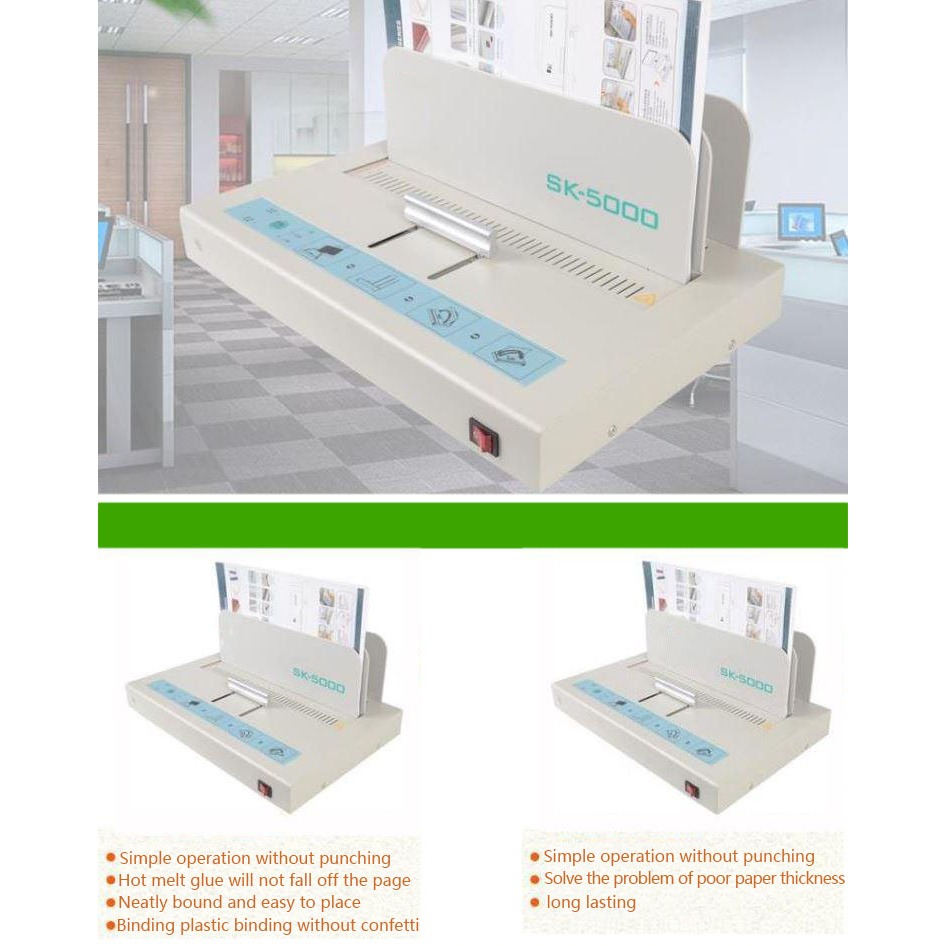 220V 50mm Hot Melt Binding Machine Automatic A4 Book Paper Sheet