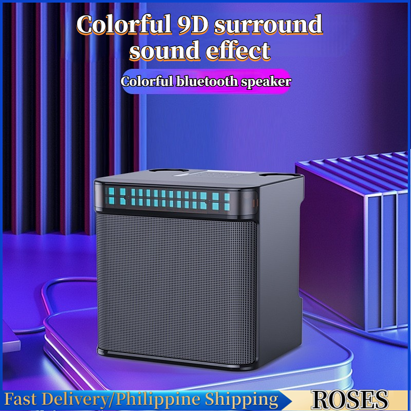 RGB Colorful Wireless Dual Microphone Bluetooth Speaker Subwoofer ...