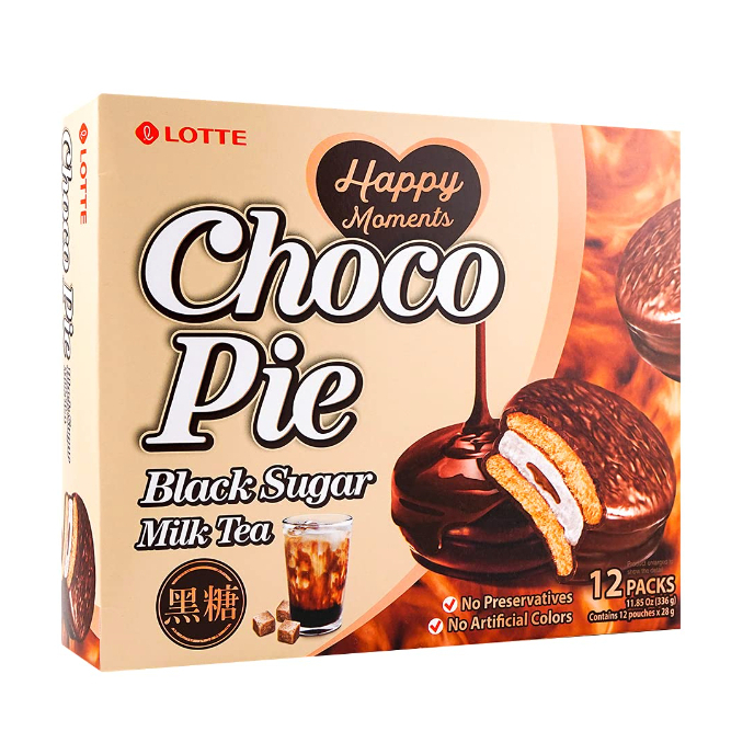 Lotte Choco Pie Box (Black Sugar Milk Tea Choco Pie) Shopee Philippines
