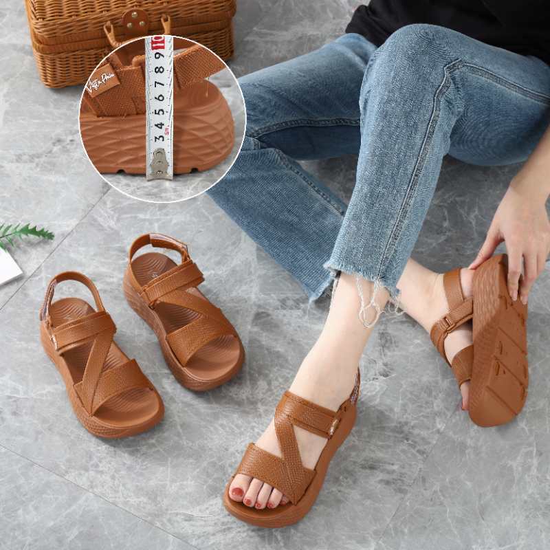 Vista Praia Fashion High Flat Heel Casual Sandals 2317 | Shopee Philippines