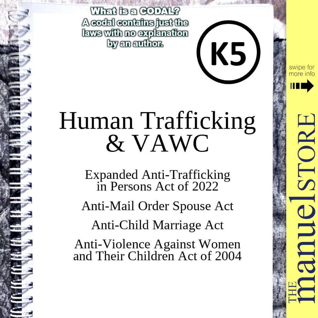 Codal Notebook (2023) Trafficking in Persons, Anti VAWC Violence