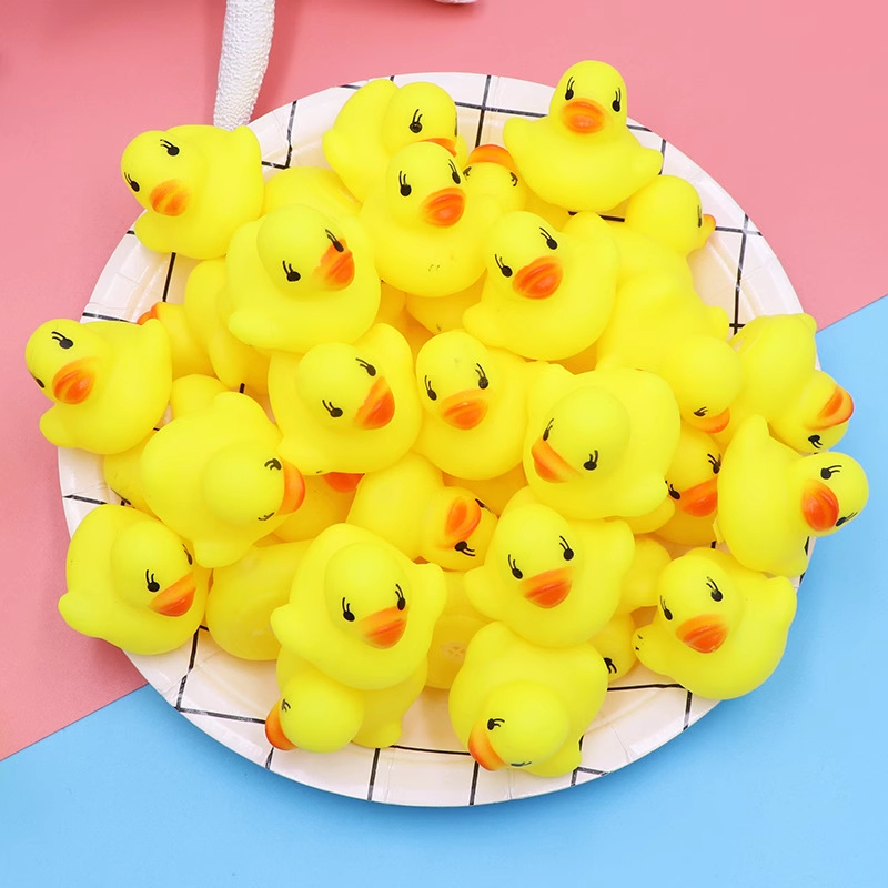 20 PCS Baby Bath Water Duck Toy Sounds Mini Yellow Rubber Ducks Kids ...