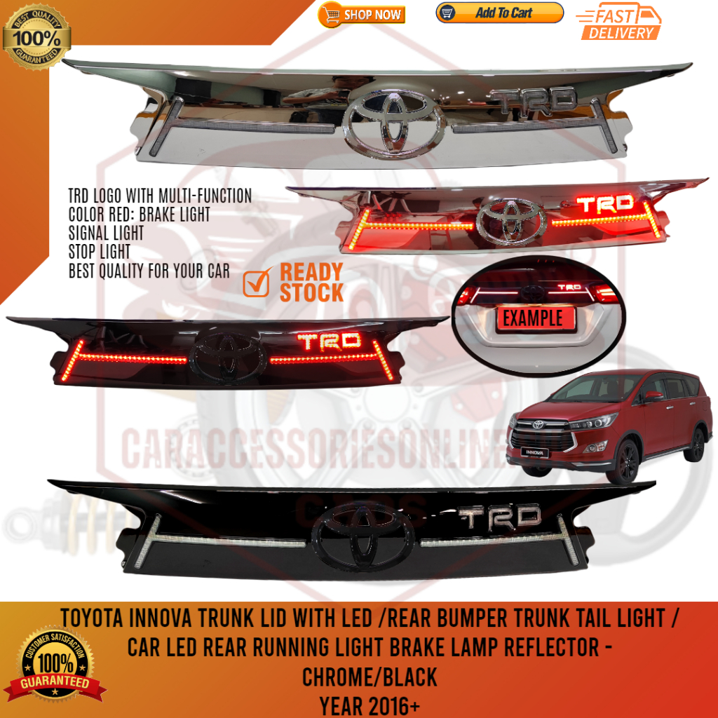 CAOS TOYOTA INNOVA 2016+ LED Rear Tailgate Brake Light Trunk Lid With ...