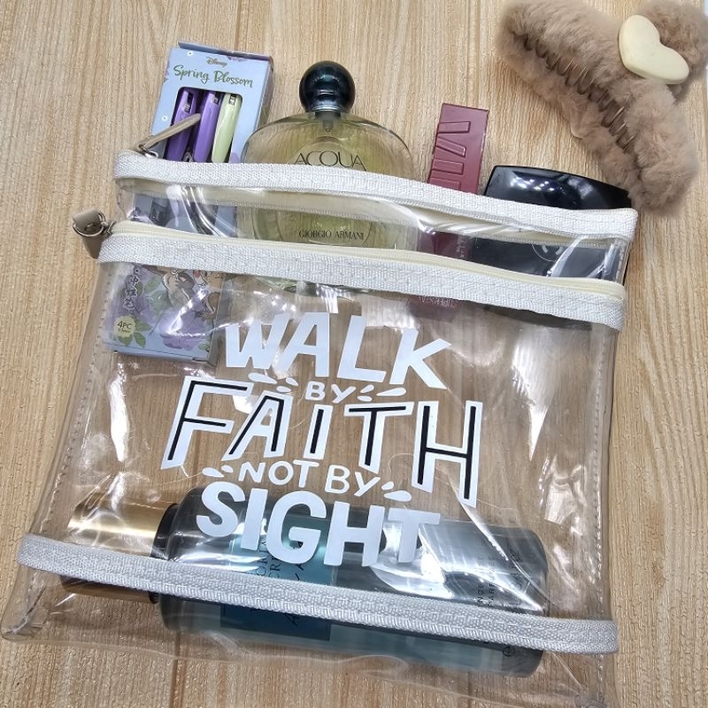 Psalms Clear essential kit pouch / transparent travel pouch kit ...