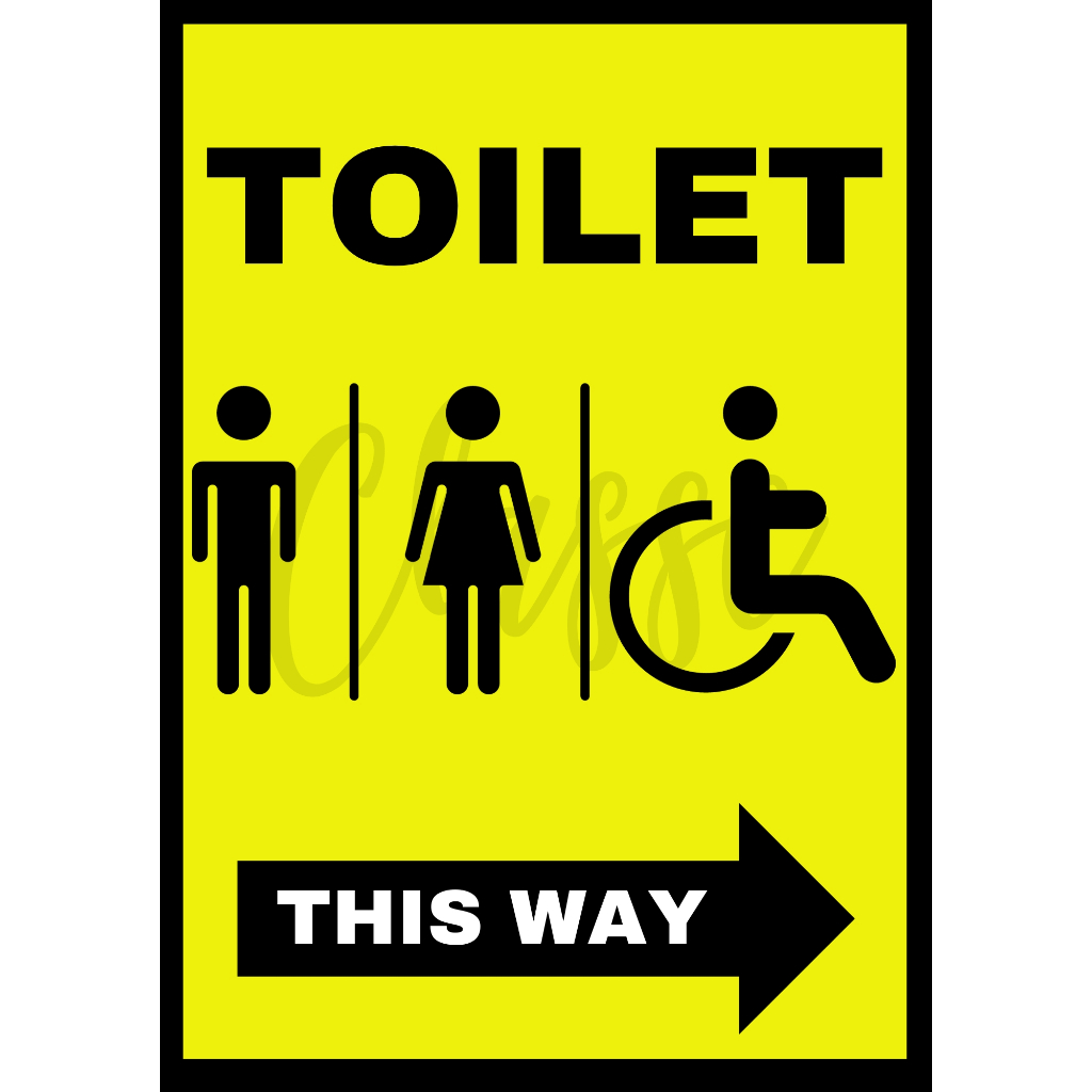 TOILET/RESTROOM LAMINATED WARNING RESTROOM SIGNAGES A4/5R SIZE 180GSM ...