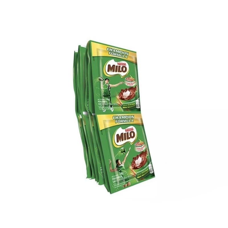 Milo Sachet Powdered Choco Malt Drink 24g 12pcs per tie Shopee