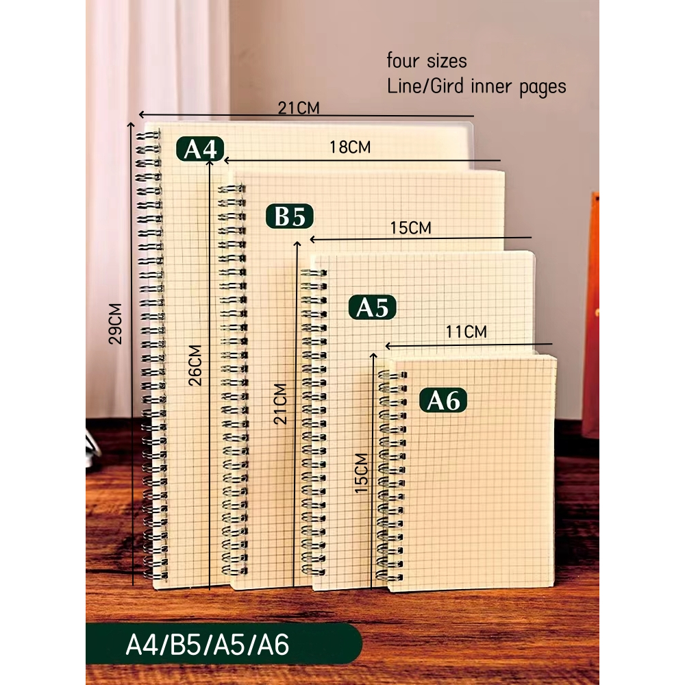 PP Matte coil notepad Horizontal notebook office meeting minutes book ...